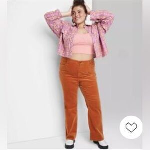 NWT Wild Fable Women’s Burnt Orange Corduroy Pants Plus Sz 26